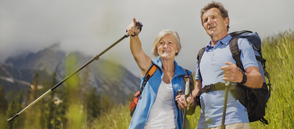 Two people hiking